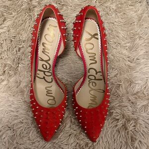 Sam Edelman Red Studded Hadley Heels